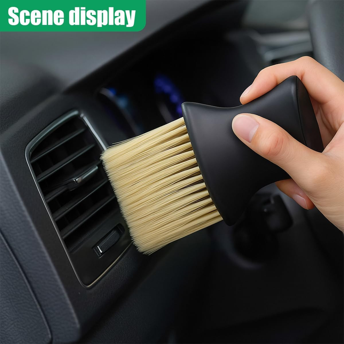 Car Interior Dust Brush, Soft Bristles Auto Exterior Cleaning Whisk Broom, No-Sc