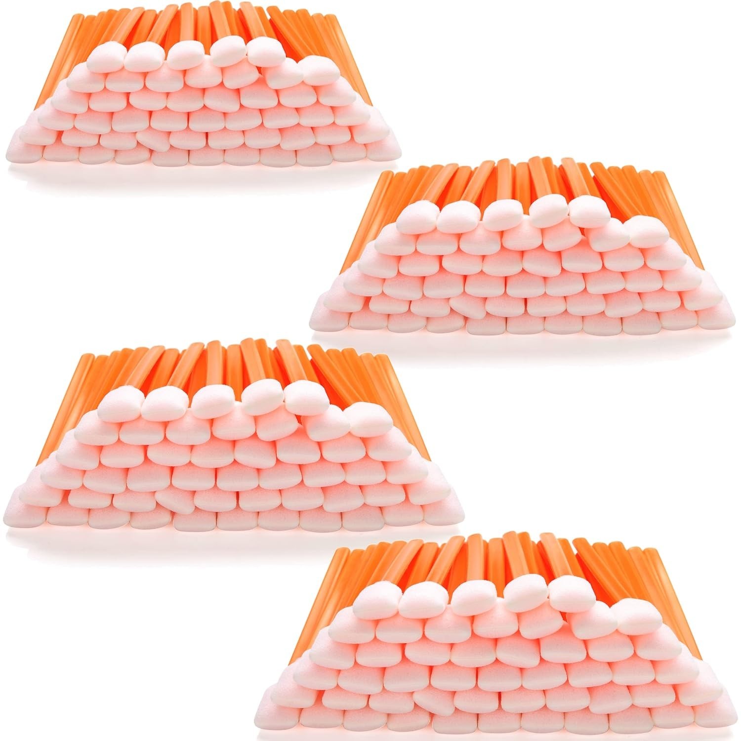 High-Quality Orange Foam Swab Sticks – Essential 200 Pcs for Precision Cleaning