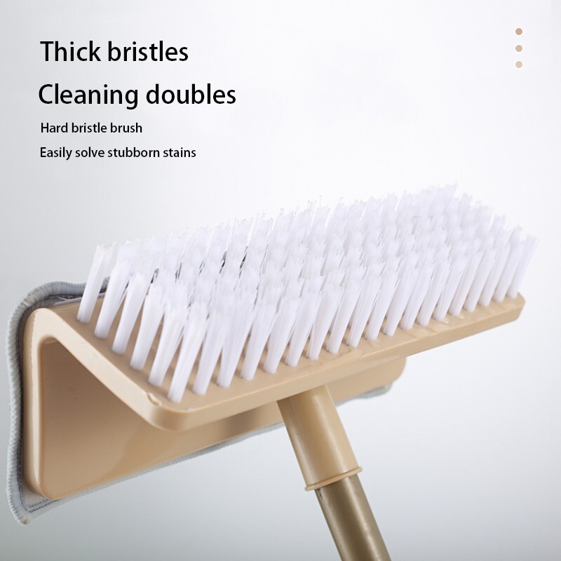 Long Handle 2 in 1 Floor Scrub Brush Shower Scrubber Cleaner Stiff Bristle
