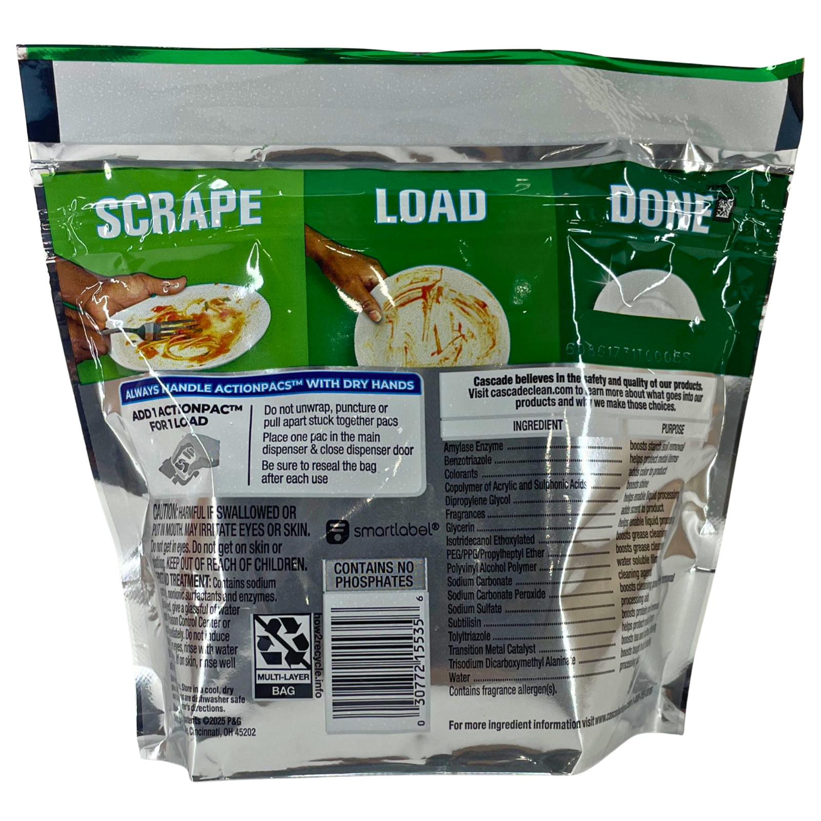 Cascade Platinum ActionPacs Dishwasher Detergent Fresh Scent 12 Count 3 Pack New