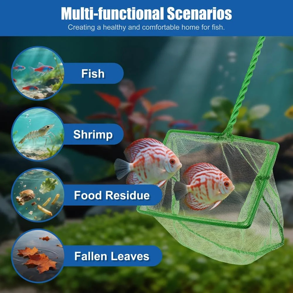 3″, Aquarium Fish Net Small Betta Fish Tank Cleaning, Soft Fine Mes