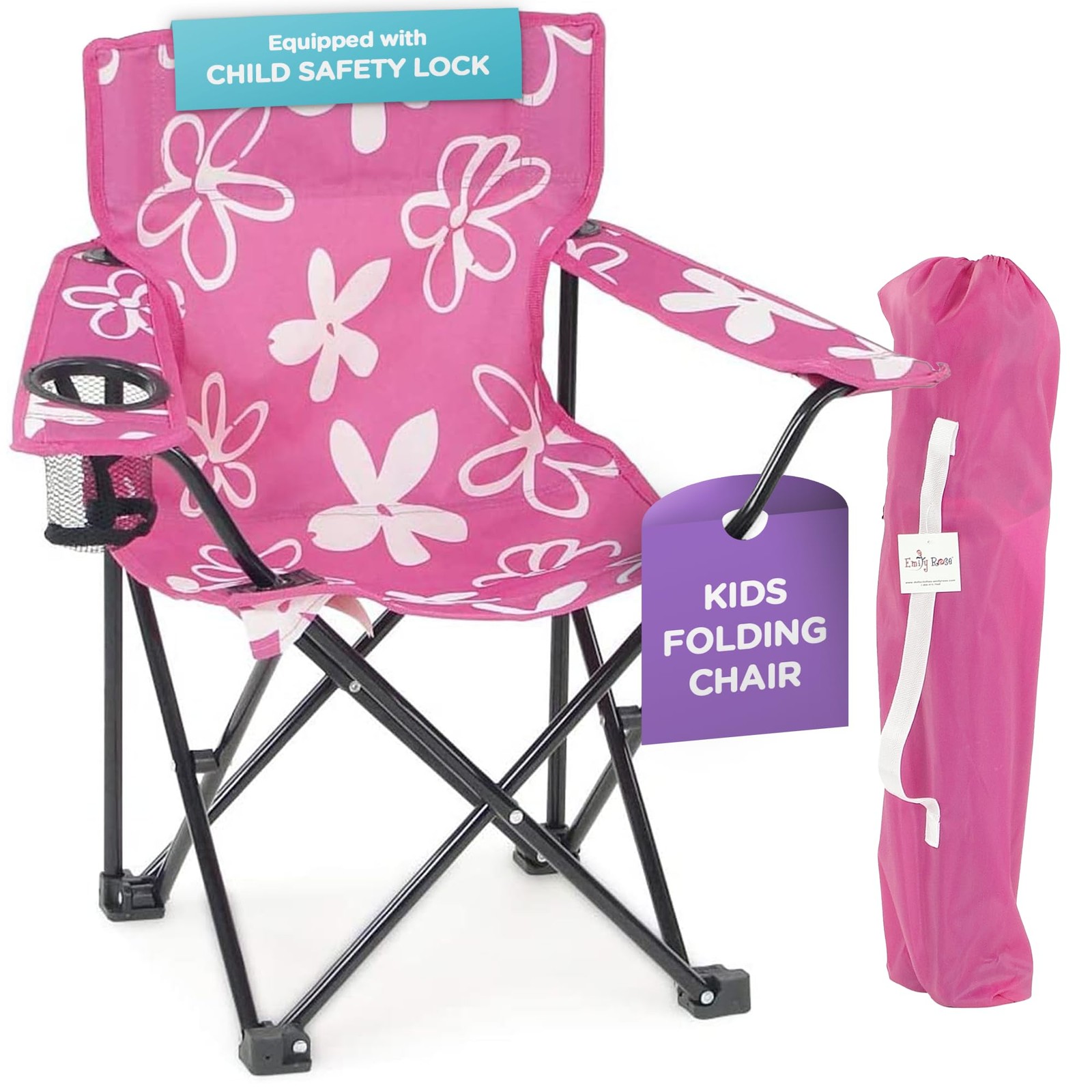 Kids Toddler Folding Outdoor Lawn Beach Camping Camp Chair with Child Safety Loc