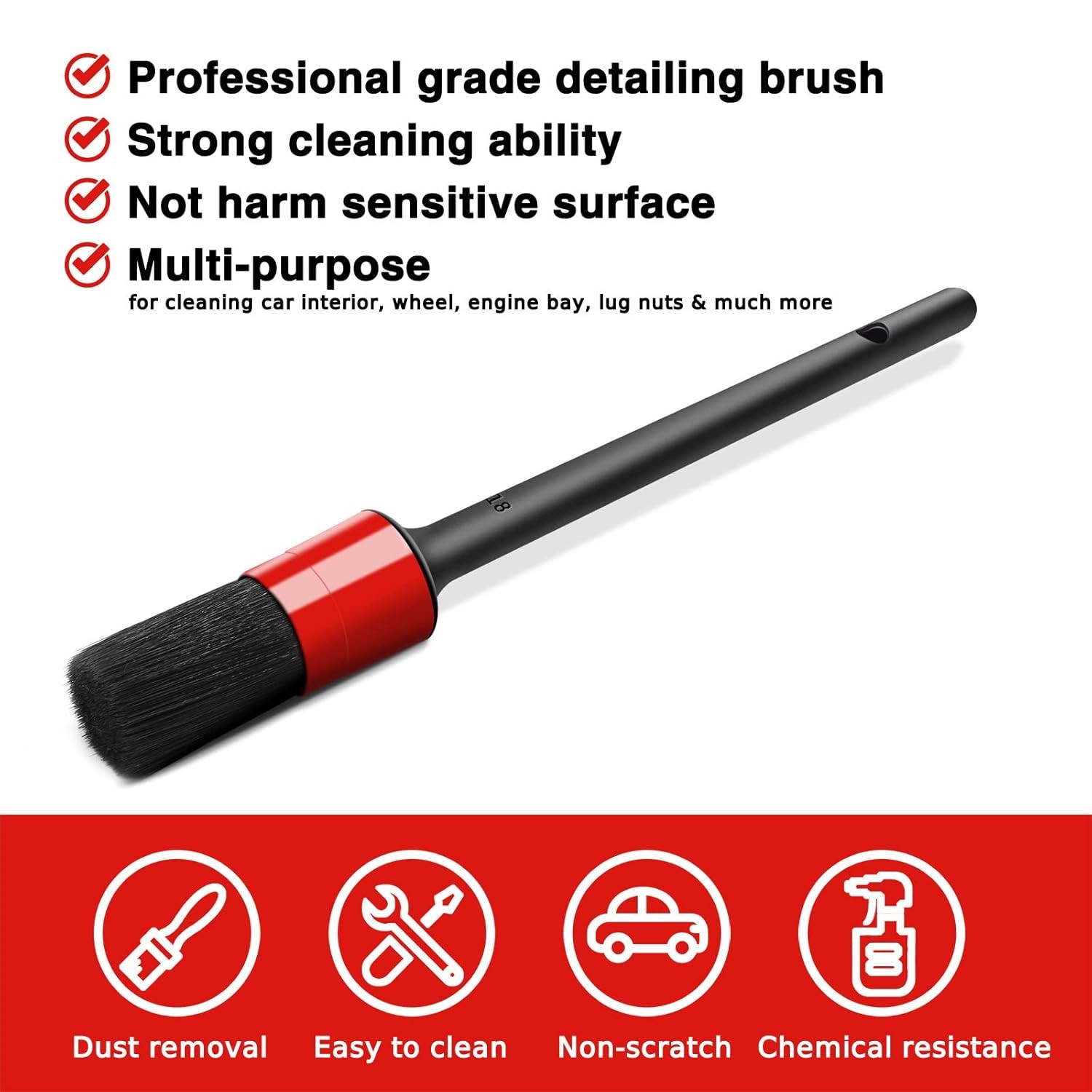 HMPLL 10pcs Auto Car Detailing Brush Set Car Interior Cleaning Kit Includes 5 Bo