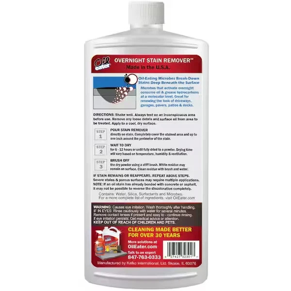 32 Oz Overnight Stain Remover for Cleaning Oil Stains on Concrete, Driveway, Pav