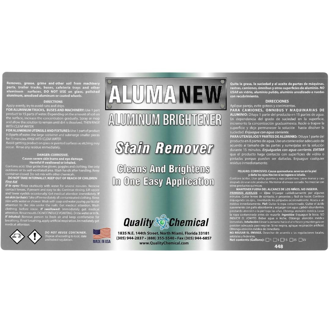 Aluminum Brightener/ Stain Remover / Cleaner & Restorer / Made in USA / / 1 G…