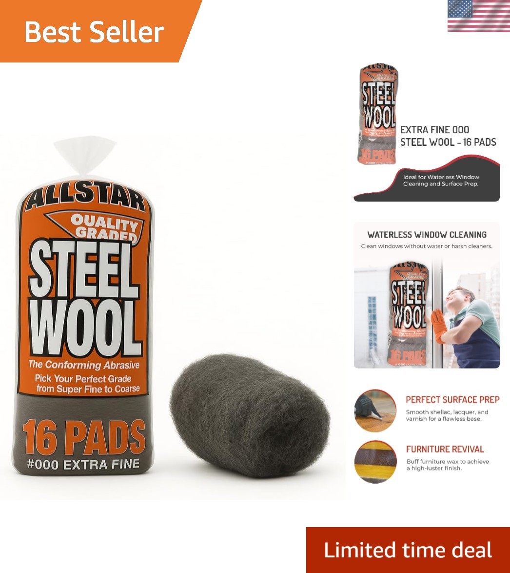 000 Extra Fine Steel Wool – Perfect for Surface Prep & Furniture Care