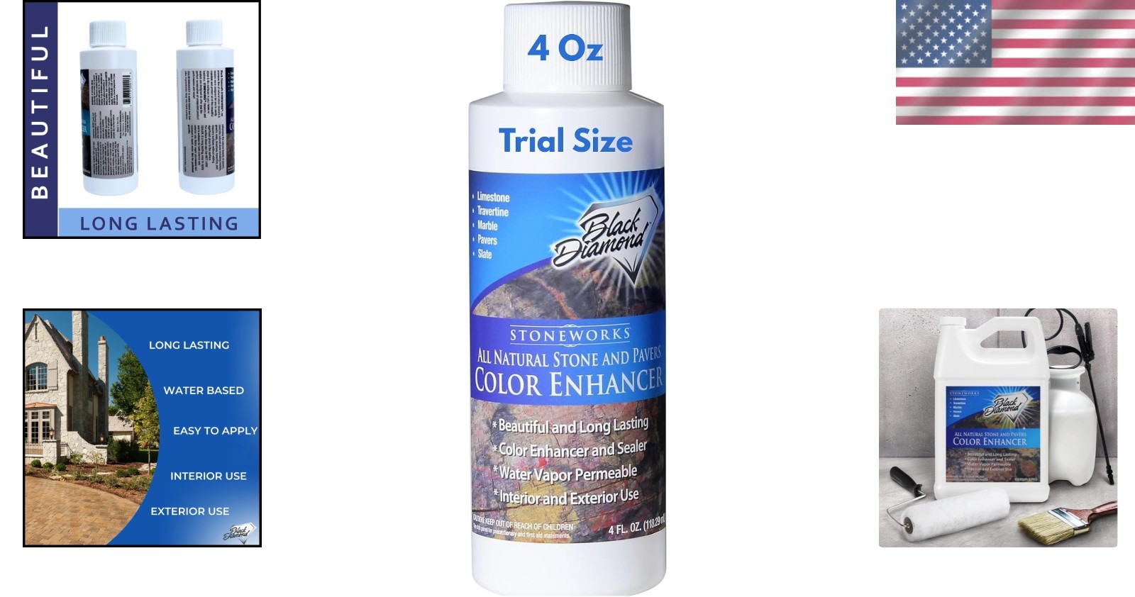 Color Enhancer Sealer for All-Natural Stone and Pavers. Marble, Travertine, Lime