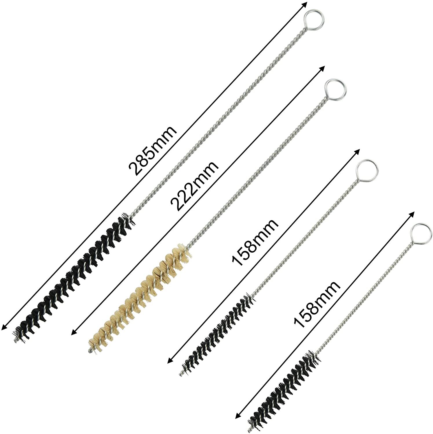 17 Piece Diamond Shine Nylon Mini Cleaning Brush Set Metal Straws Spray Guns