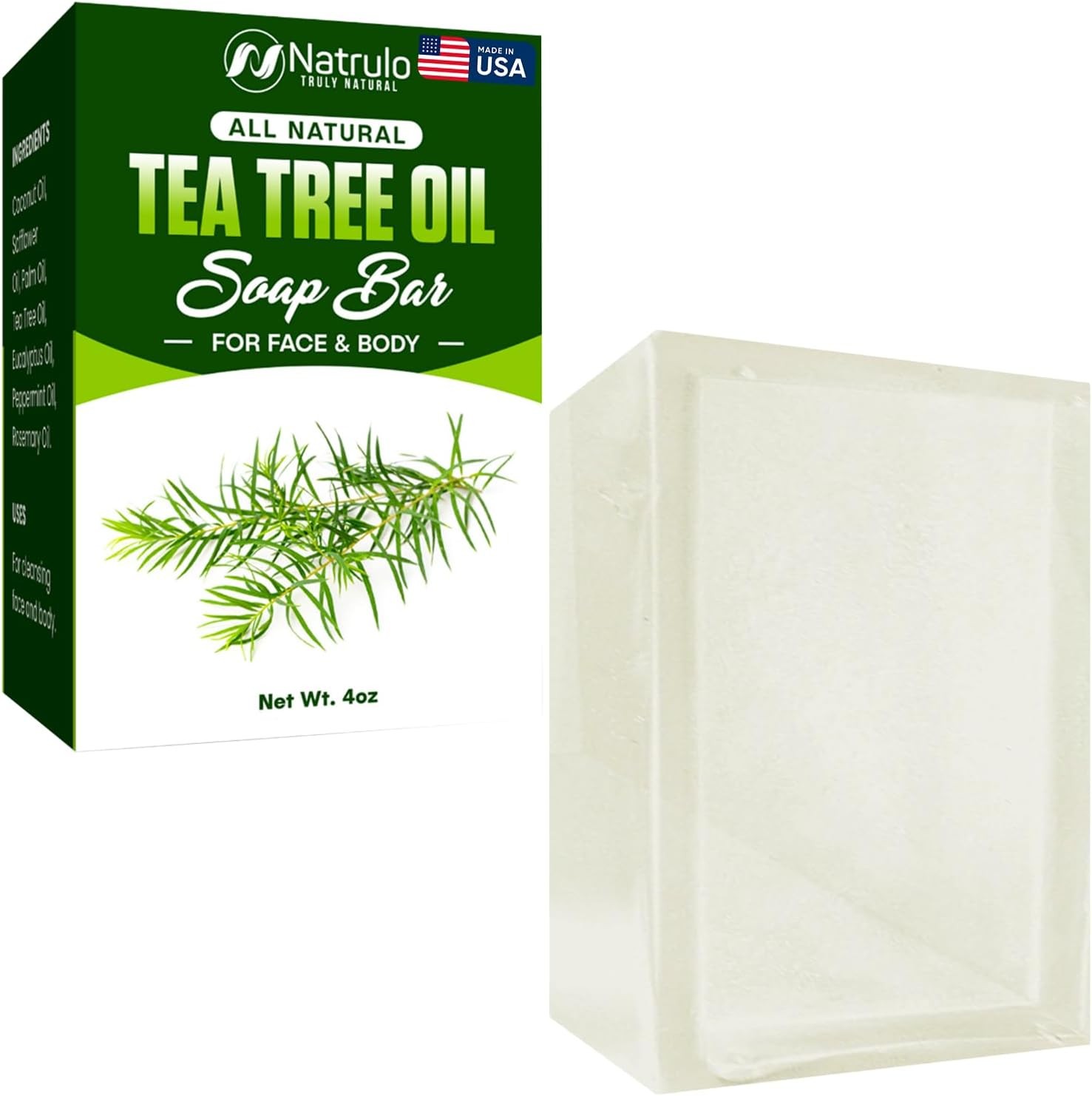 Tea Tree Soap – Natural Defense Tea Tree Oil Wash Bar for Face & Body – Remedy