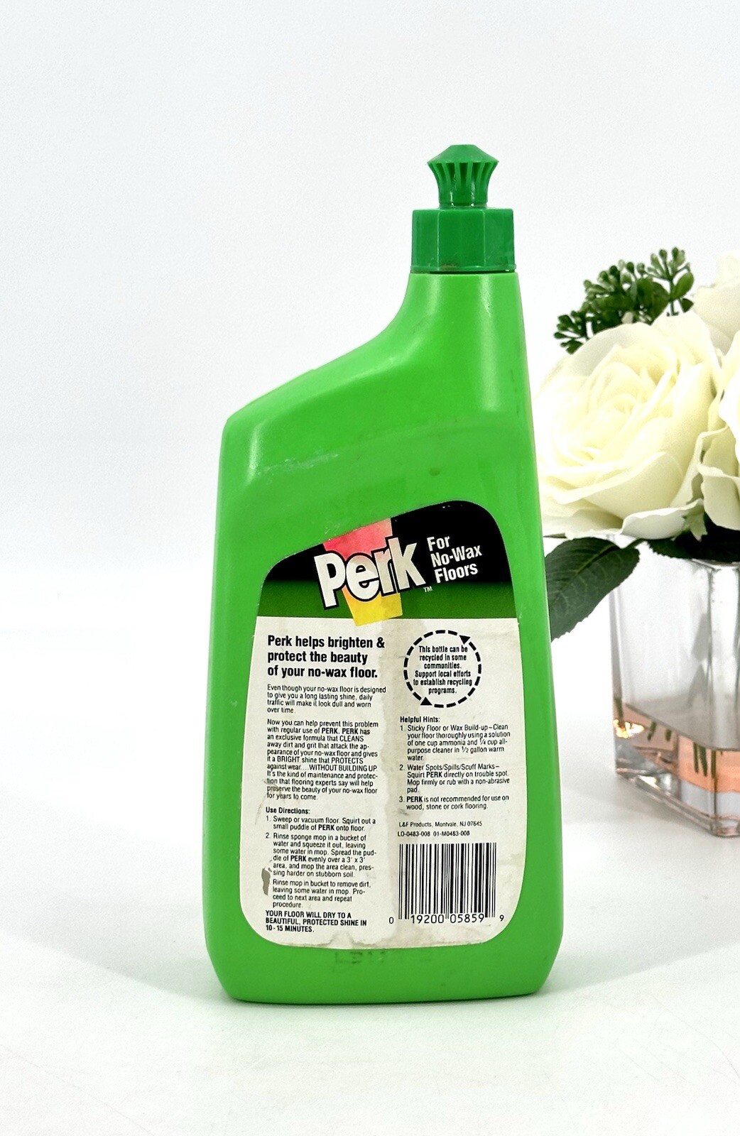 Vintage Perk No-Wax Floor Cleaner 22 oz Bottle Appears Full Advertising Prop