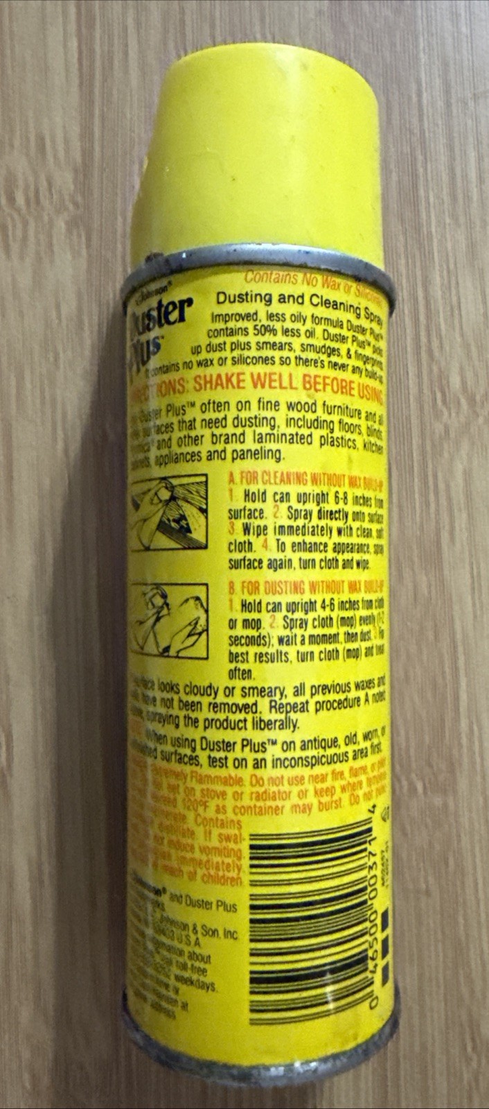 SC Johnson Duster Plus Lemon Scent 1984 Aerosol Colorful Spray Can Prop NOS VTG
