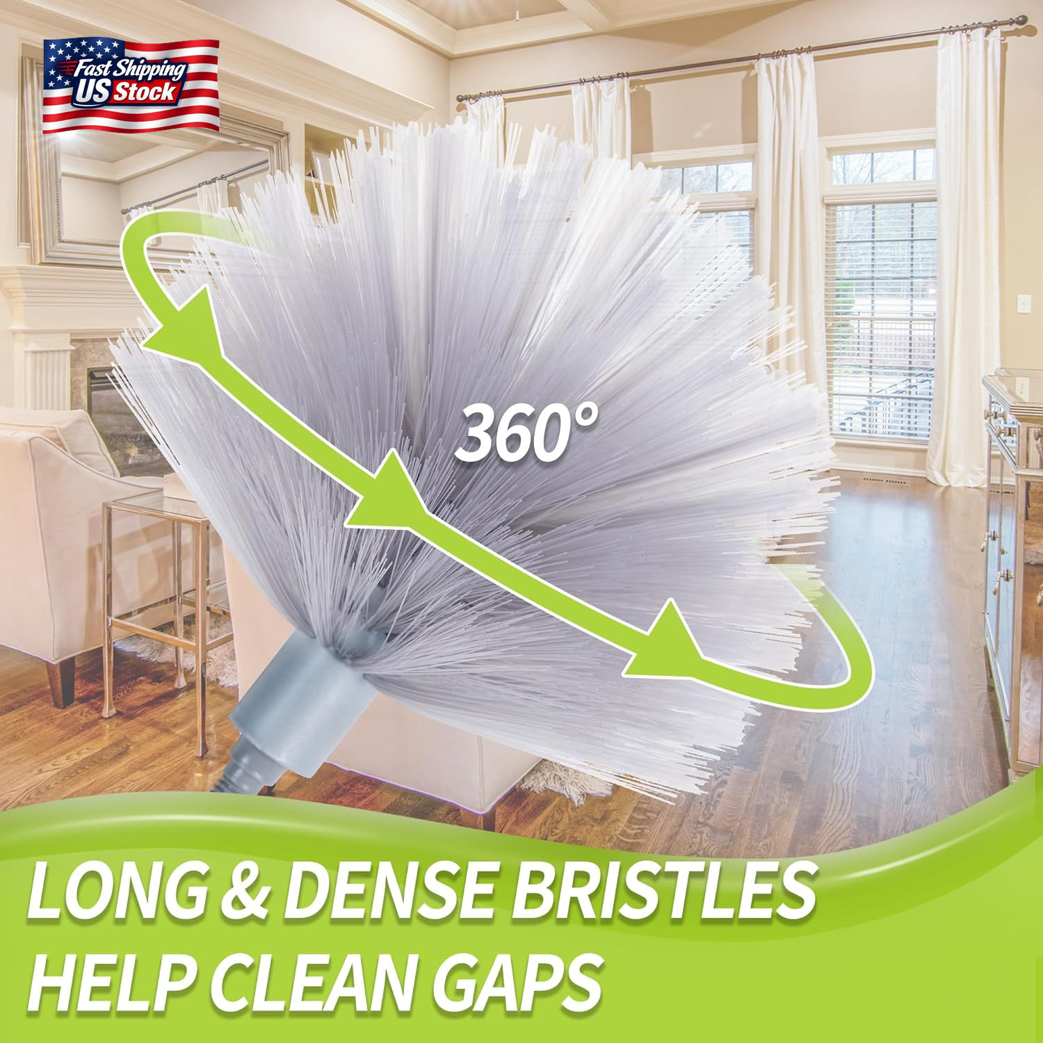 IVYROLL Cobweb Duster with Extension Pole, Spider Web Brush & Ceiling Cleaning K