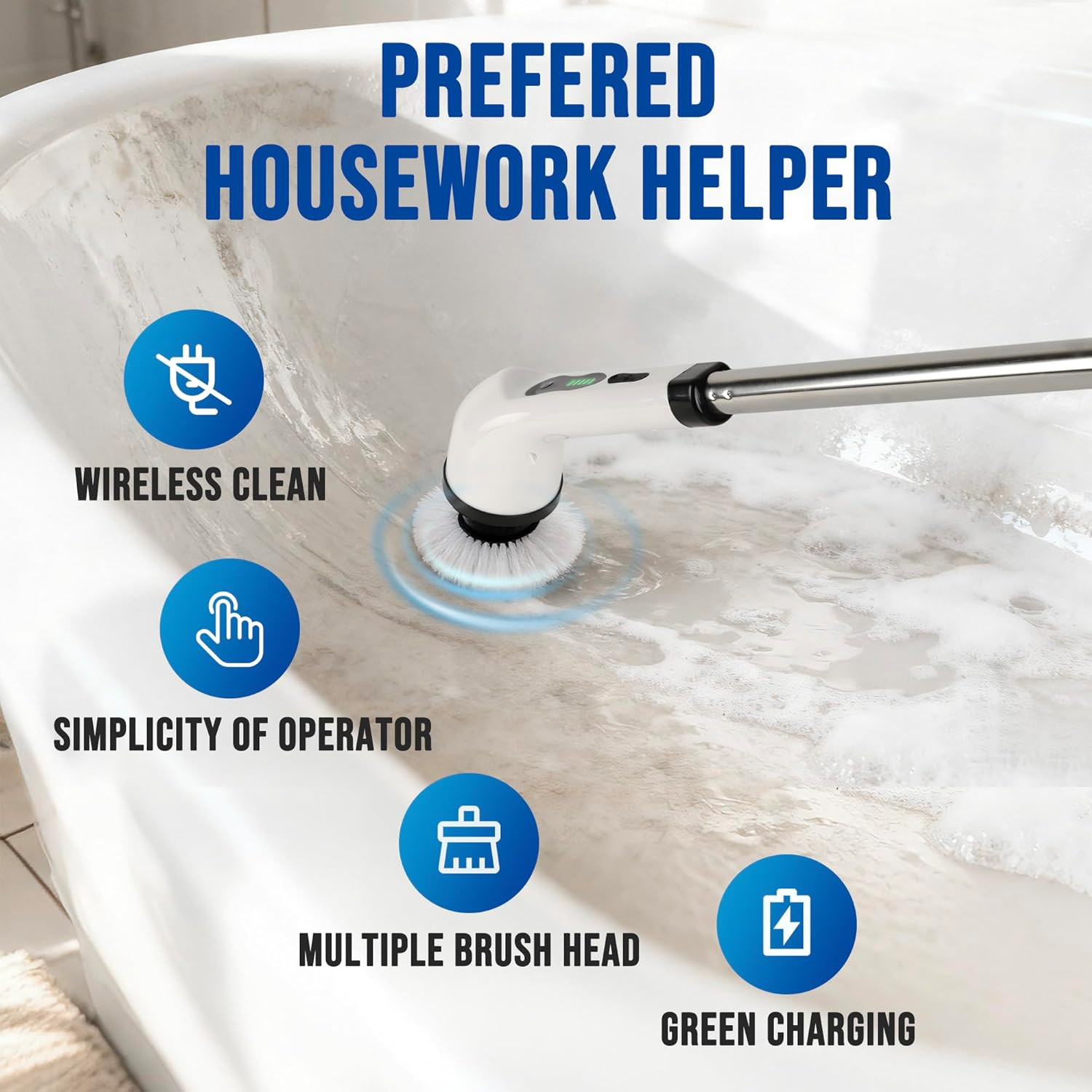Electric Spin Scrubber Cordless Electric Cleaning Brush with LCD Power Display 9