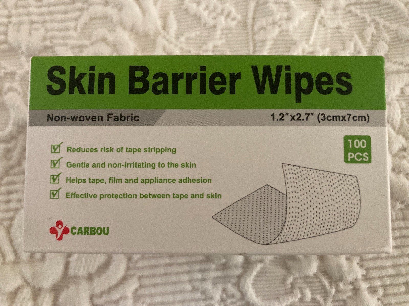 Carbou Skin Barrier Wipes – 100Pcs Skin Prep Wipes – Skin Adhesive Wipes to C…