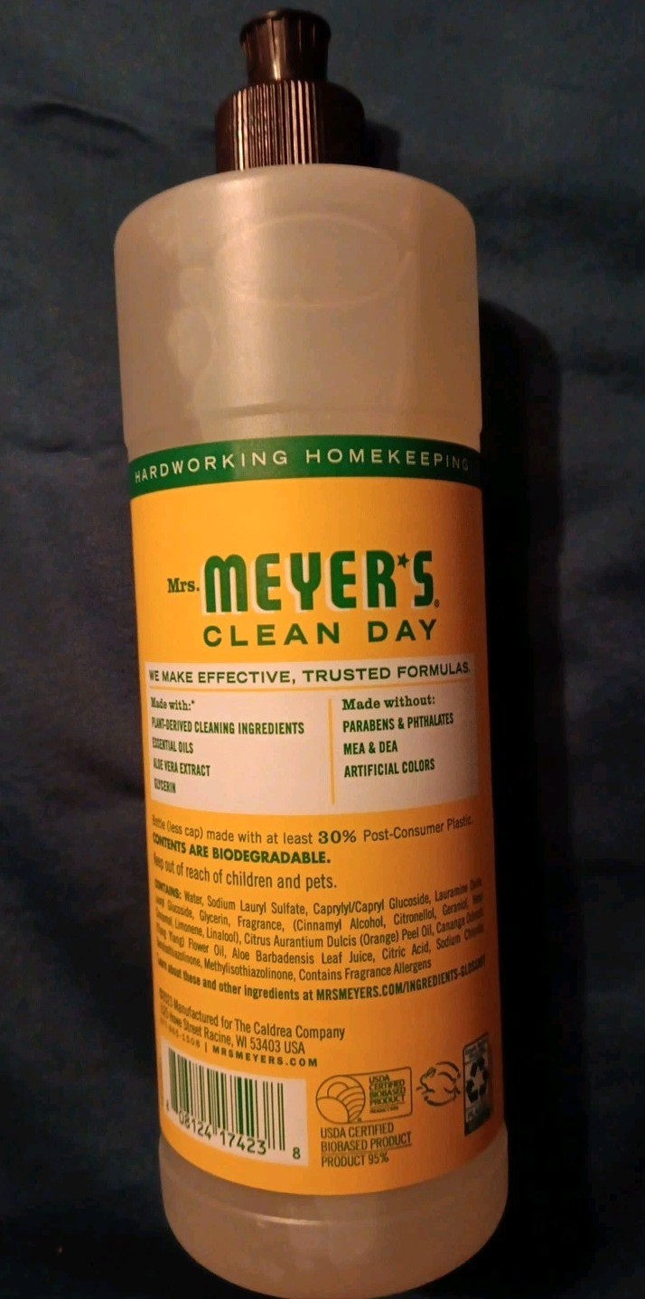 3 Mrs. Meyer’s Clean Day Liquid Dishwashing Soap 16oz Honeysuckle (M16)