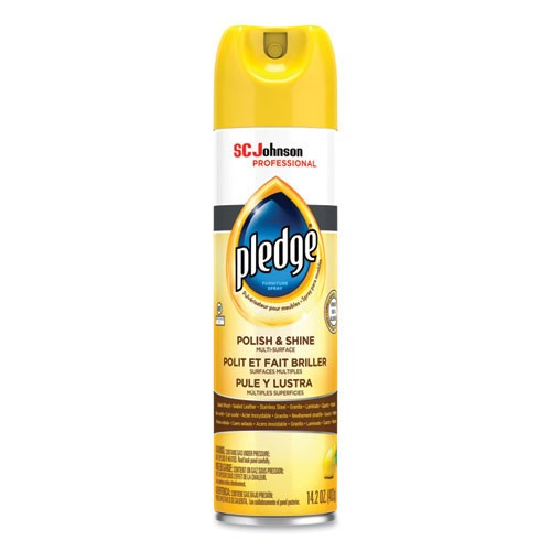 Pledge 301168 Furniture Polish, Lemon, 14.2 oz Aerosol Spray 6/Carton
