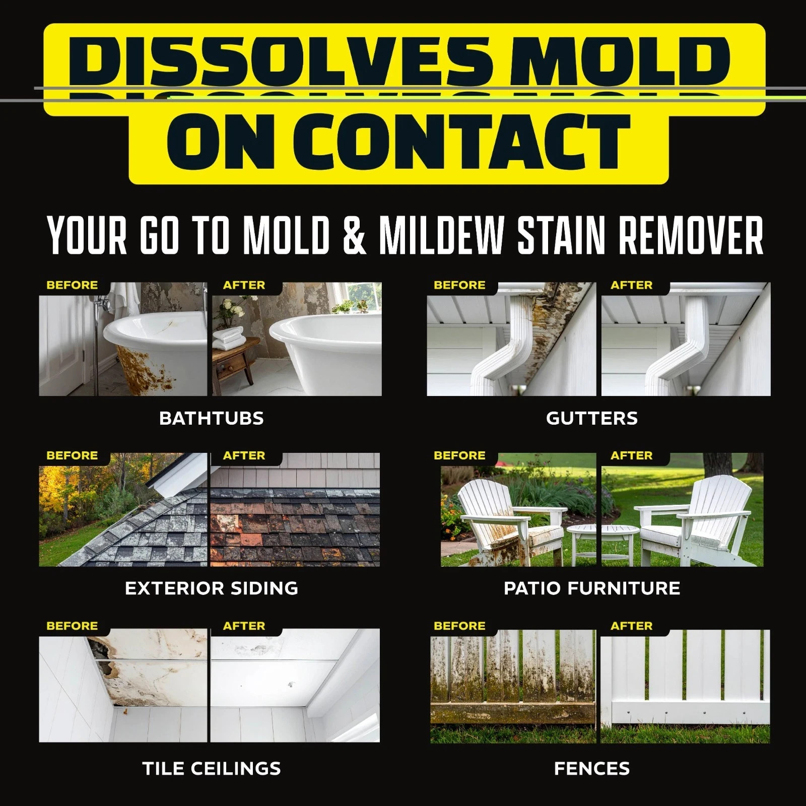 Alien Power Stain Remover Set Multi Purpose Mold Mildew Cleaner Spray Kit