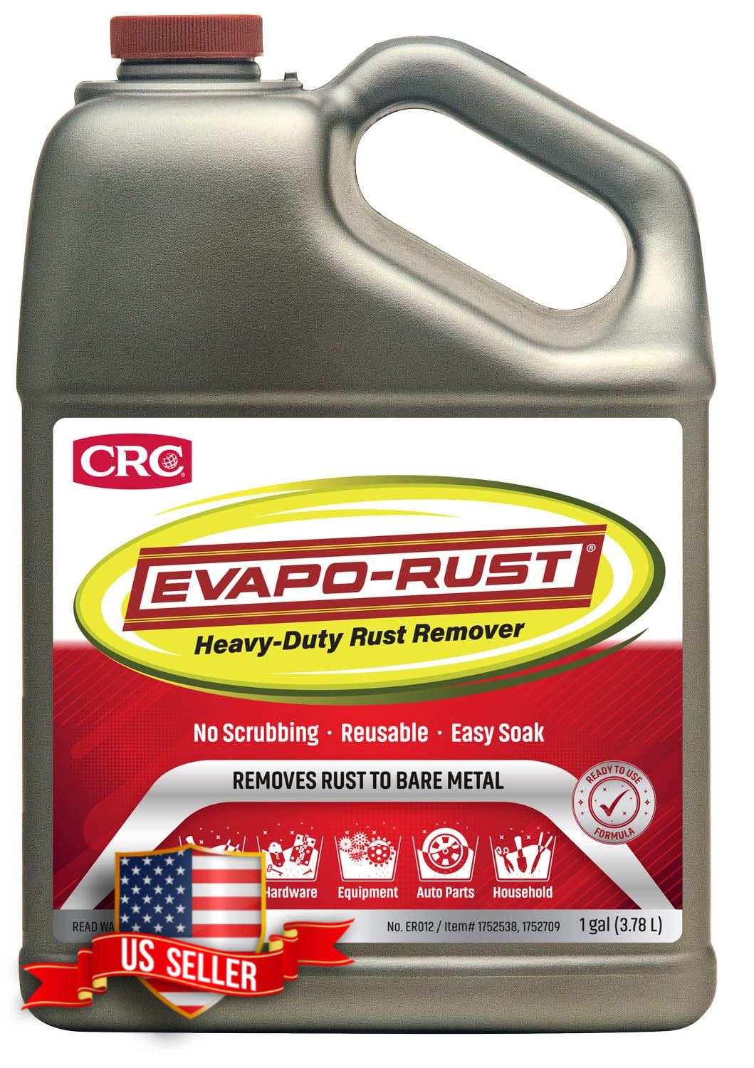Evapo-Rust Heavy Duty Rust Remover 128 oz for Auto Parts Hardware Antiques