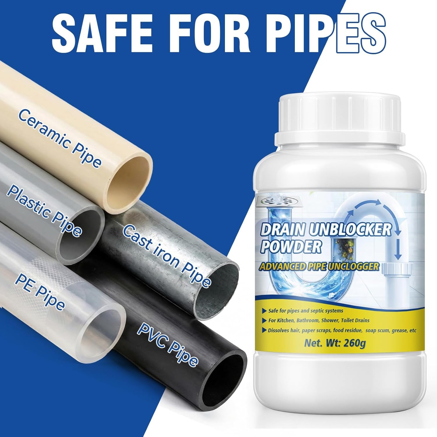 Powerful Drain Clog Remover, 260g Pipeline Dredging Ant & Drain Cleaner