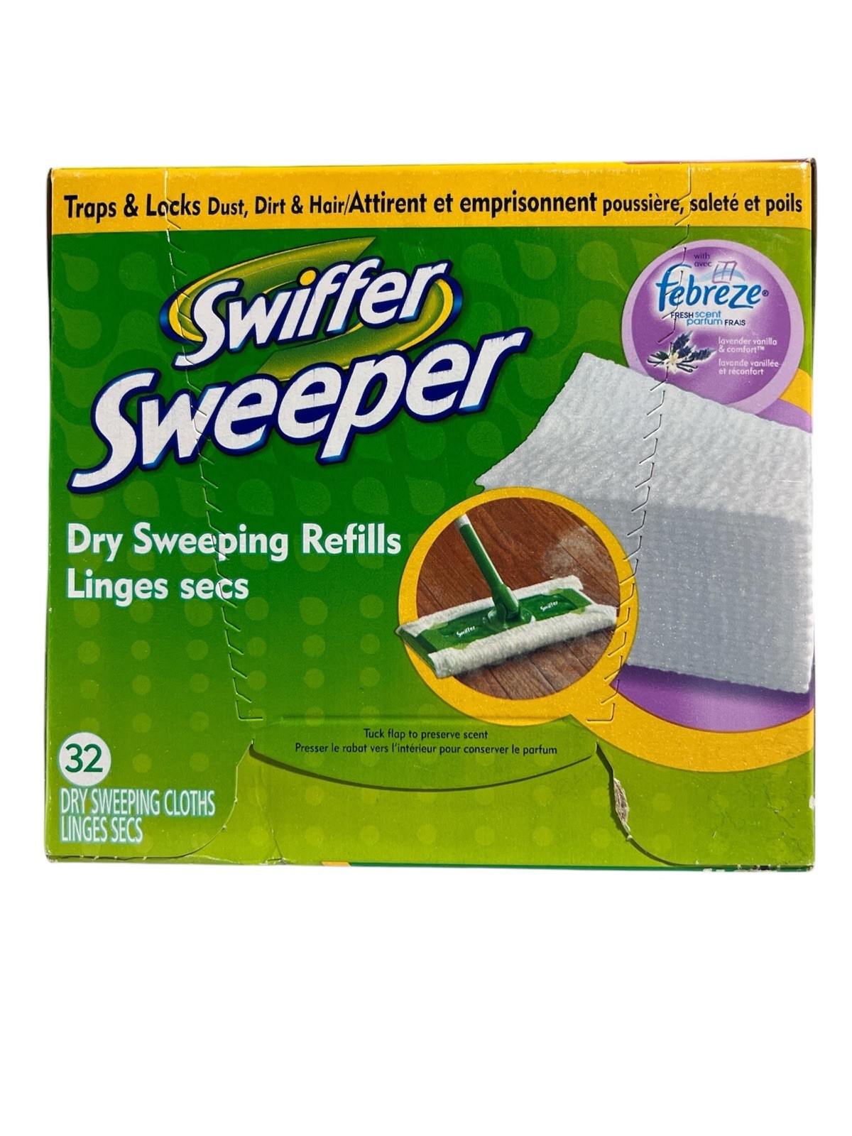 Swiffer Sweeper Febreze Scented Fresh Dry Sweeping Cloths Refills- 32 Count NIB