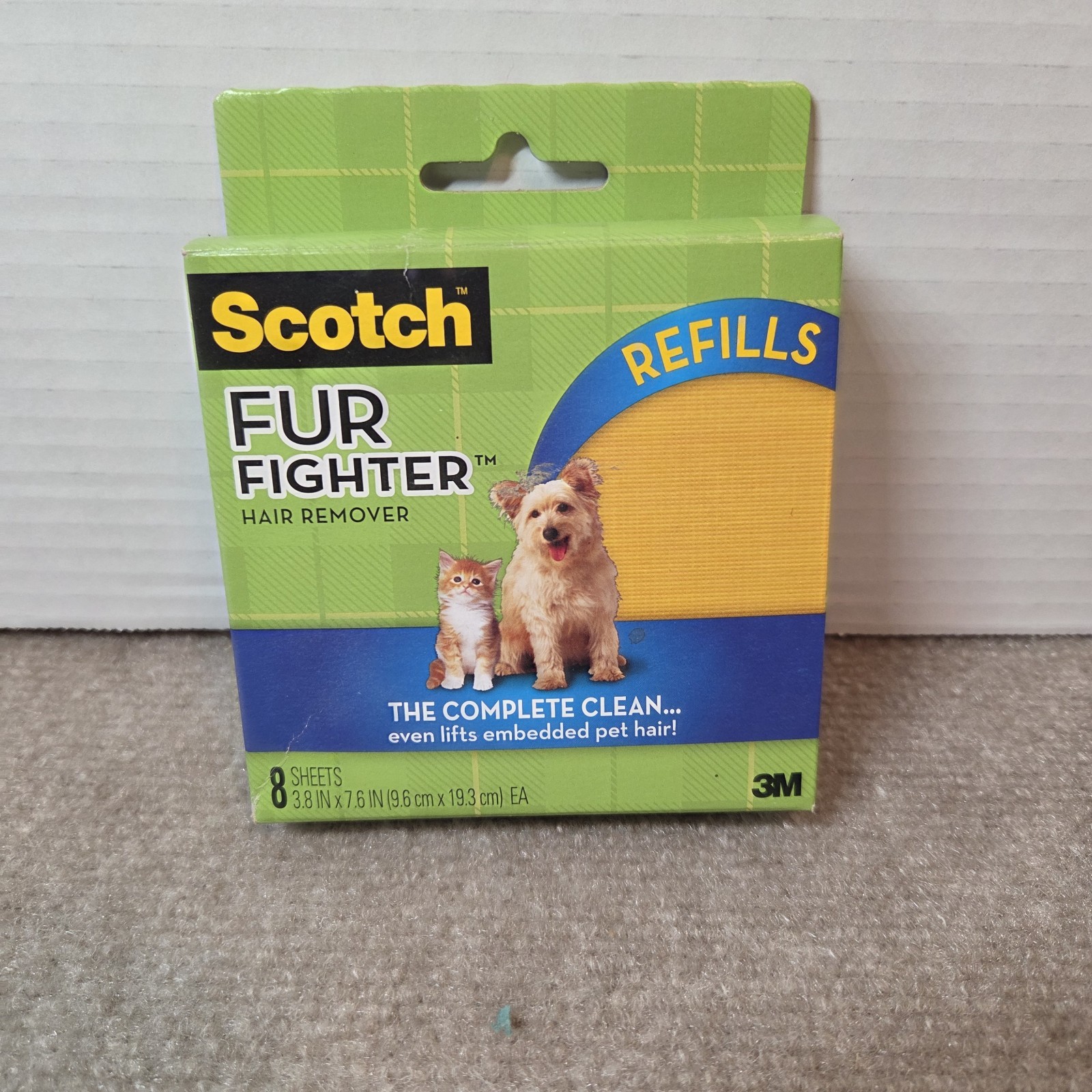 Scotch Fur Fighter 8 Refill Sheets Upholstery Pet Hair Fur Remover