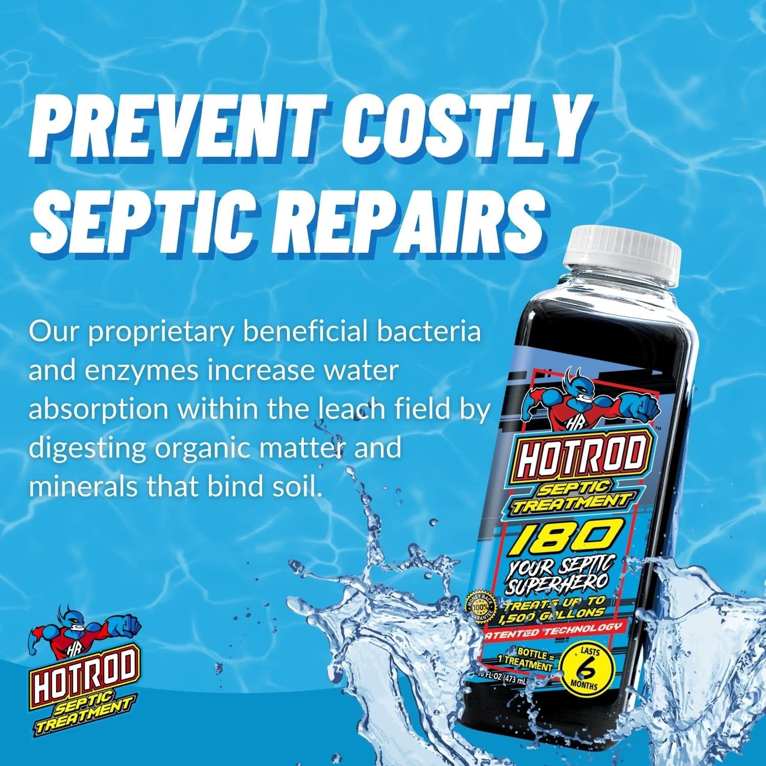 Septic Tank Treatment Industrial Grade Safe on Piping and Plumbing 16oz Liquid