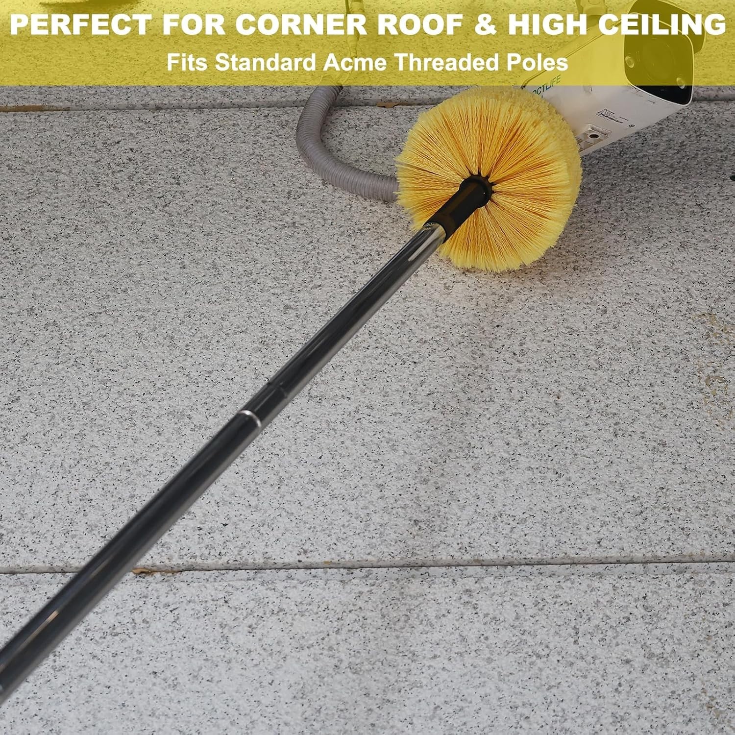 2 Pack Twist-On Cobweb Duster Head Brush – Efficient Indoor & Outdoor Spider …