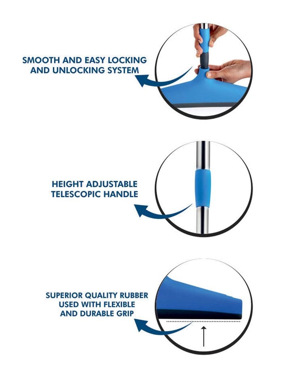 Durable Blue Floor Wiper Cleaner – Stainless Steel, Efficient Mess-Free Use