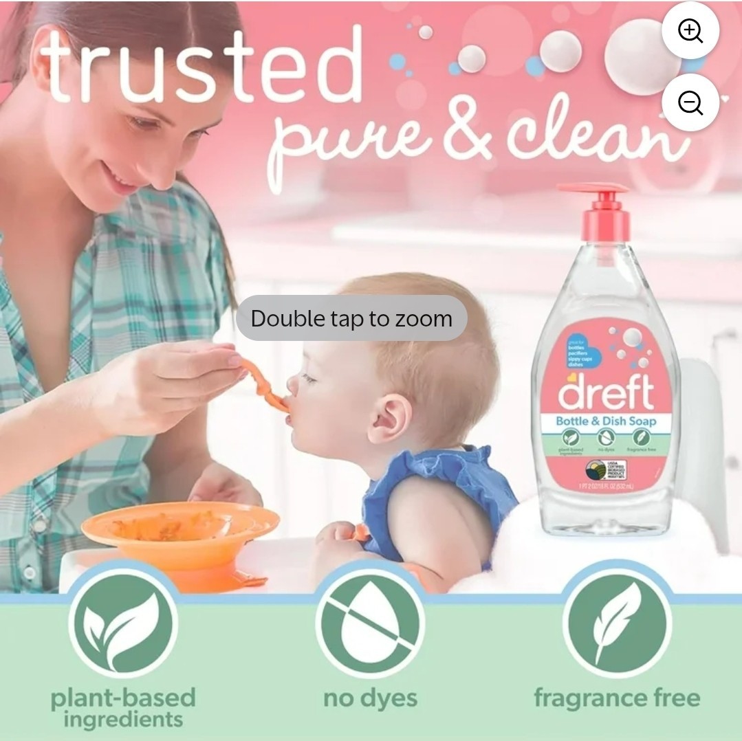 Dreft Baby, Bottle and Dish Soap, 24 Fl Oz (Pack of 2)