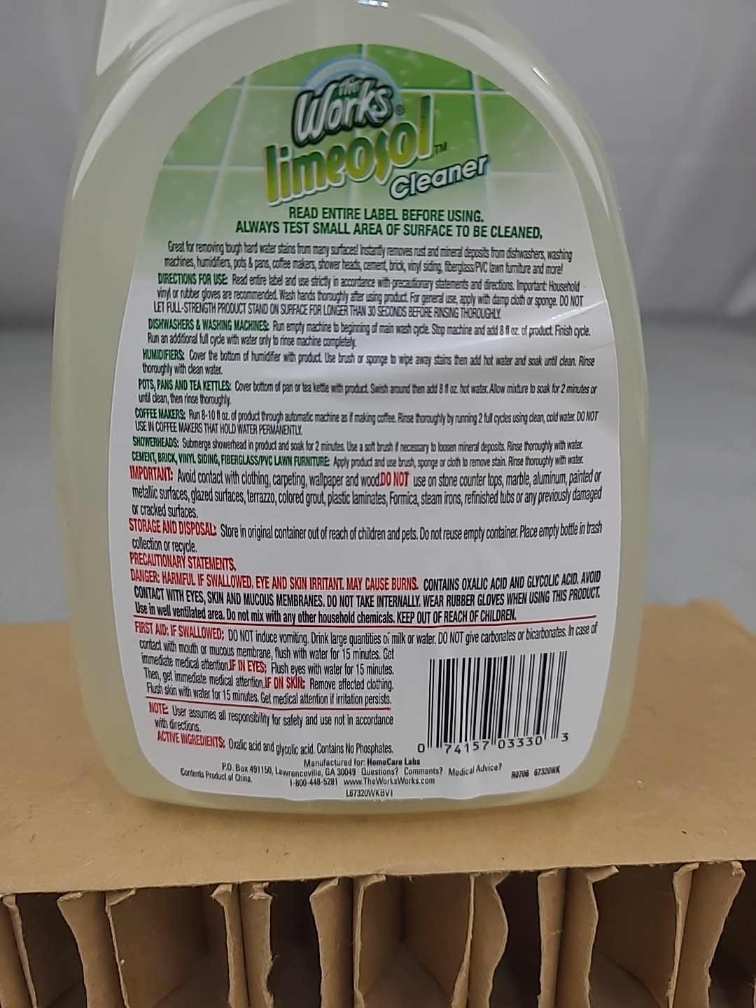 1x The Works LIMEOSOL Cleaner Original Formula Lime Calcium Rust Hard Water