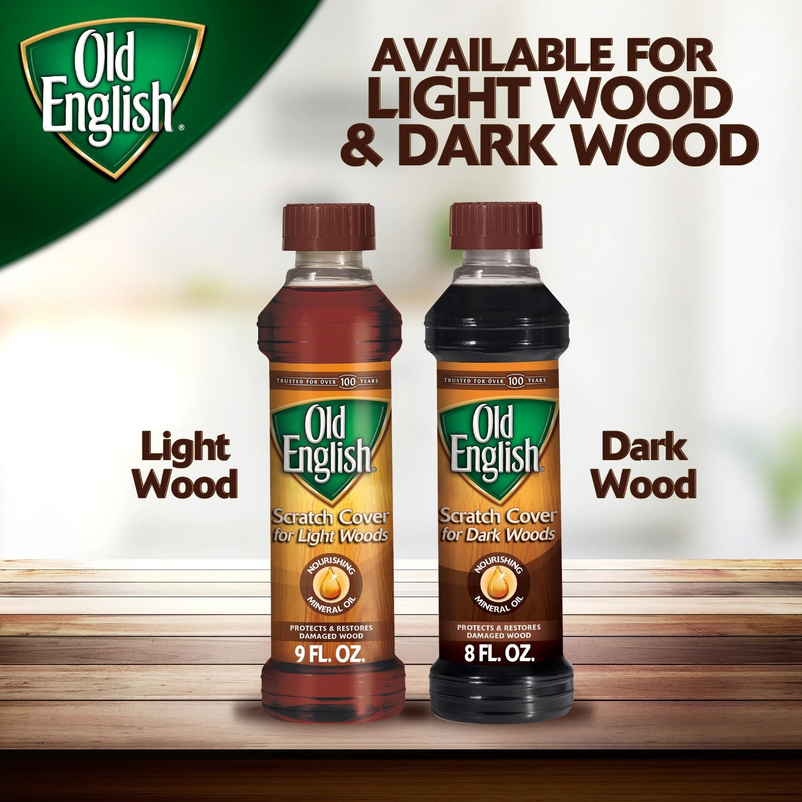 Old English Light Woods 08 -fl oz Unscented Wood furniture scratch cover