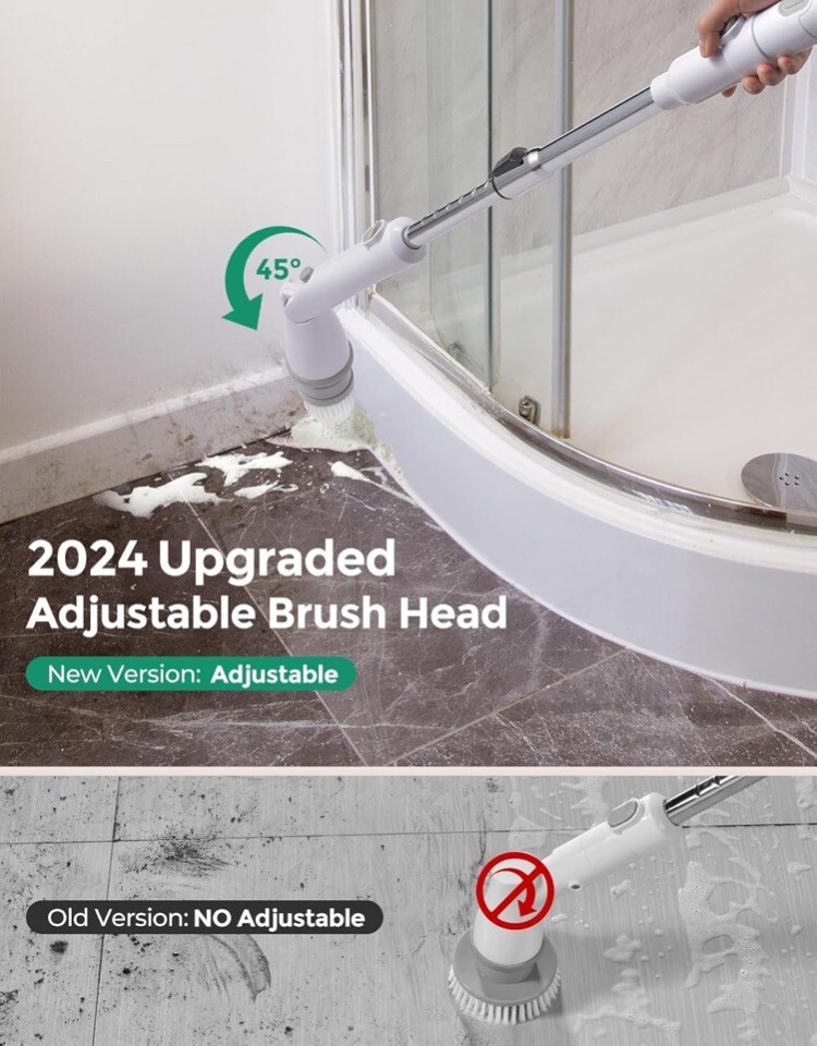 kHelfer Electric Spin Scrubber Kh8 2024 Upgrade Cordless Shower Scrubber 8 Re…