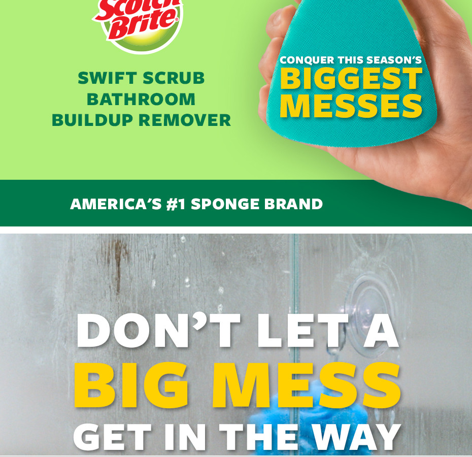 Swift Scrub Bathroom Buildup Remover Cleaner Scrubber Pads Safe on Surfaces -2pc