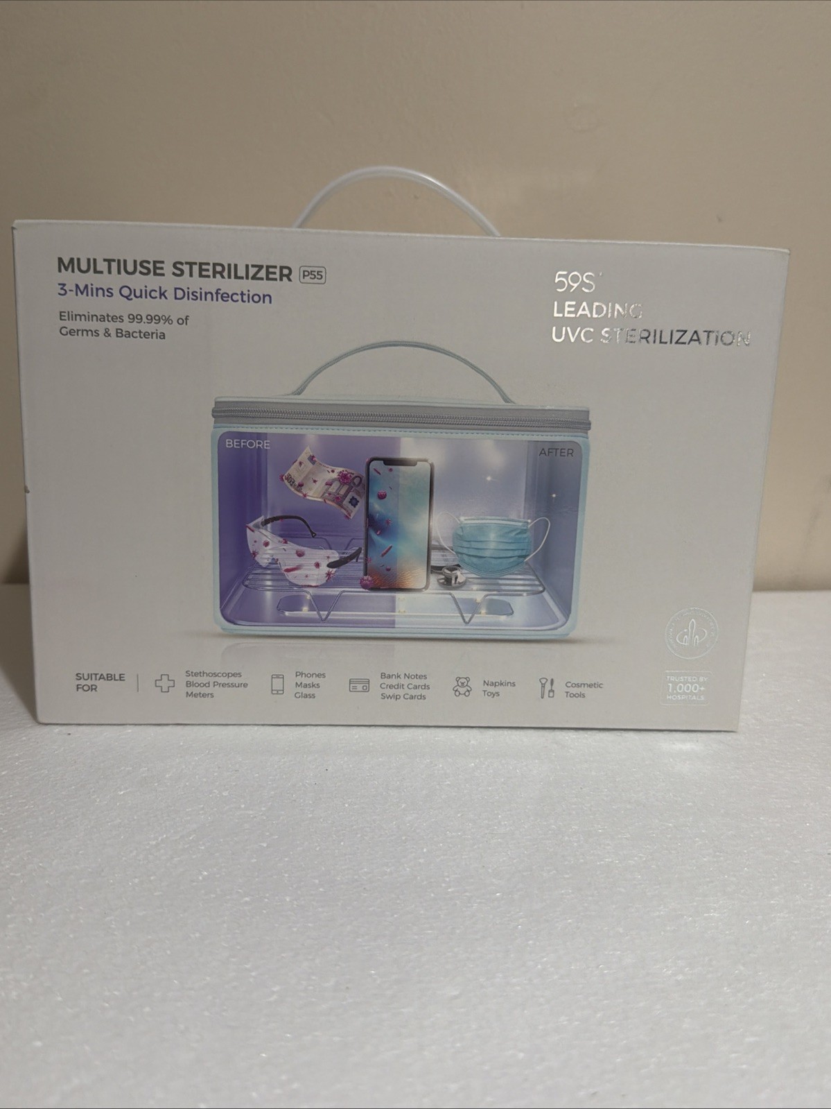 59S UV Sanitizer Bag Masks Jewelry Glass Phone Sterilizer Kills 99.9% Of Germs