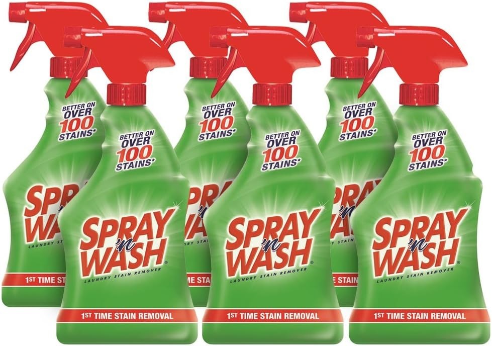 Powerful Spray N’ Wash Stain Remover Spray – 22oz, Pack of 6 for Everyday Use