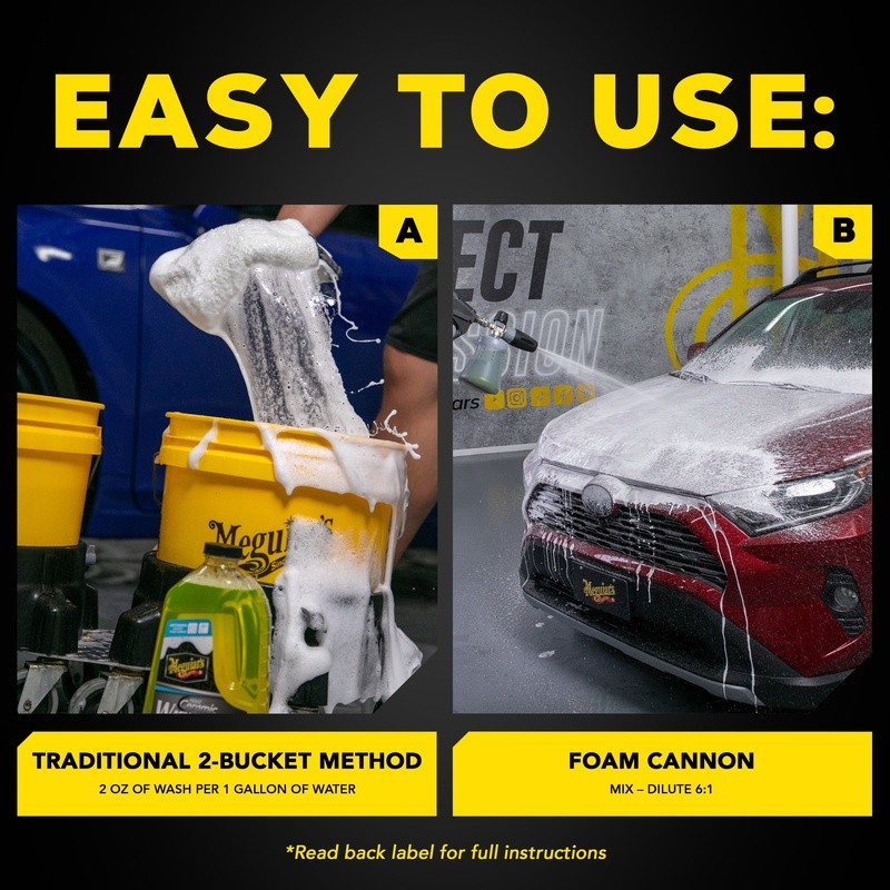2 Pack Hybrid Ceramic Wash Wax 2 in 1 Car Wash Soap Foam Cannon Clear Coat Safe