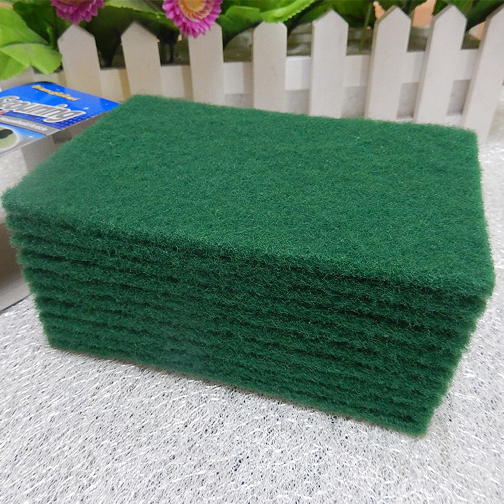 10Pcs Scour Pad Purpose Scrub Sponge Scouring Pad Non-Scratch Pot Scrubber Pads