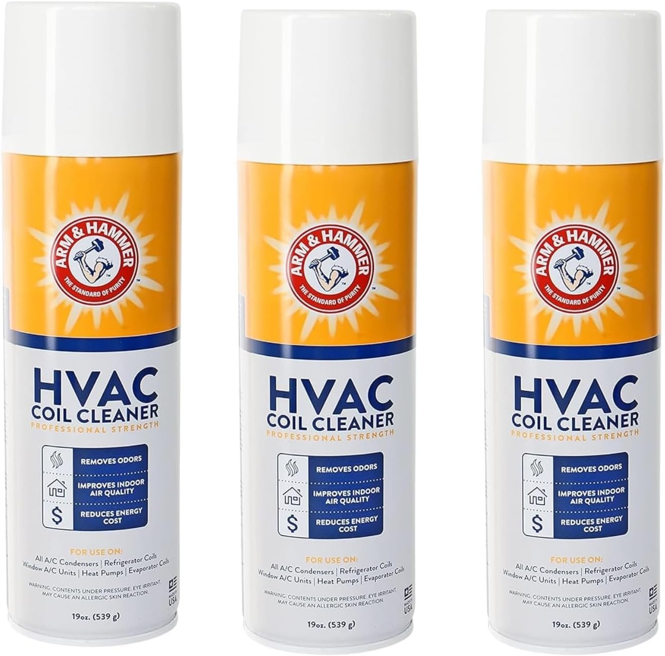 Self-Rinsing Biodegradable Coil Cleaner – 3 Pack of 19 fl. oz Aerosol Spray