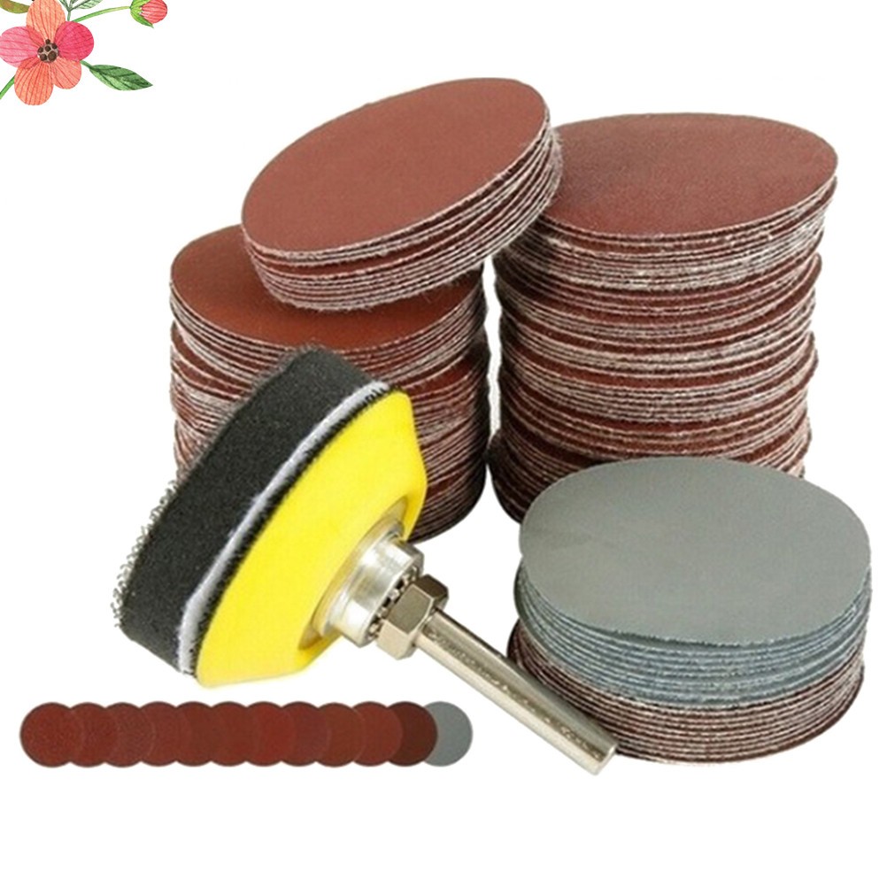 100 Pcs Buffer Sanding Drill Attachment Sandpaper Sheet Cleaning Emery Papers