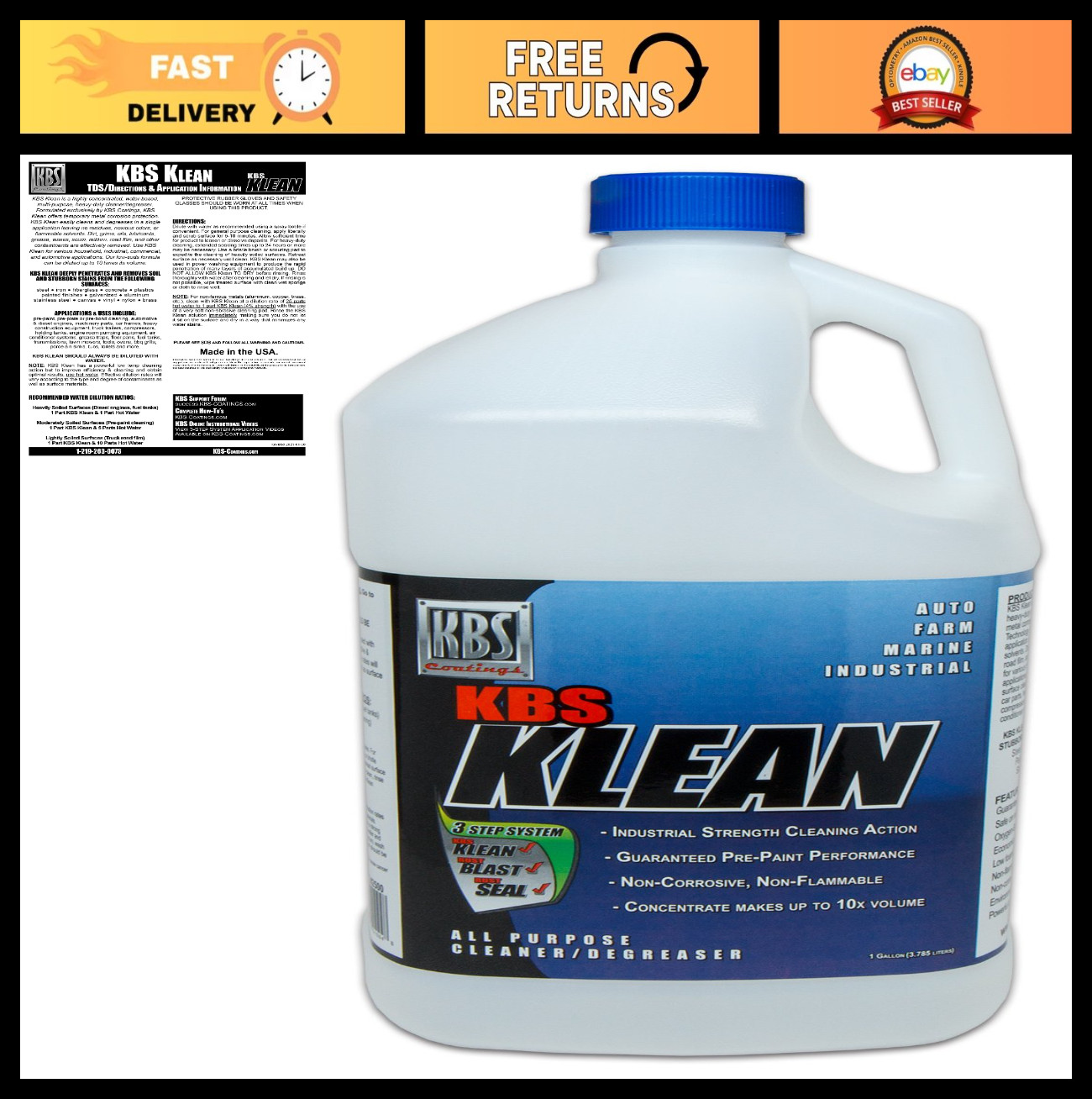 Industrial Strength Cleaner & Degreaser Concentrate – 1 Gallon Klean Solution