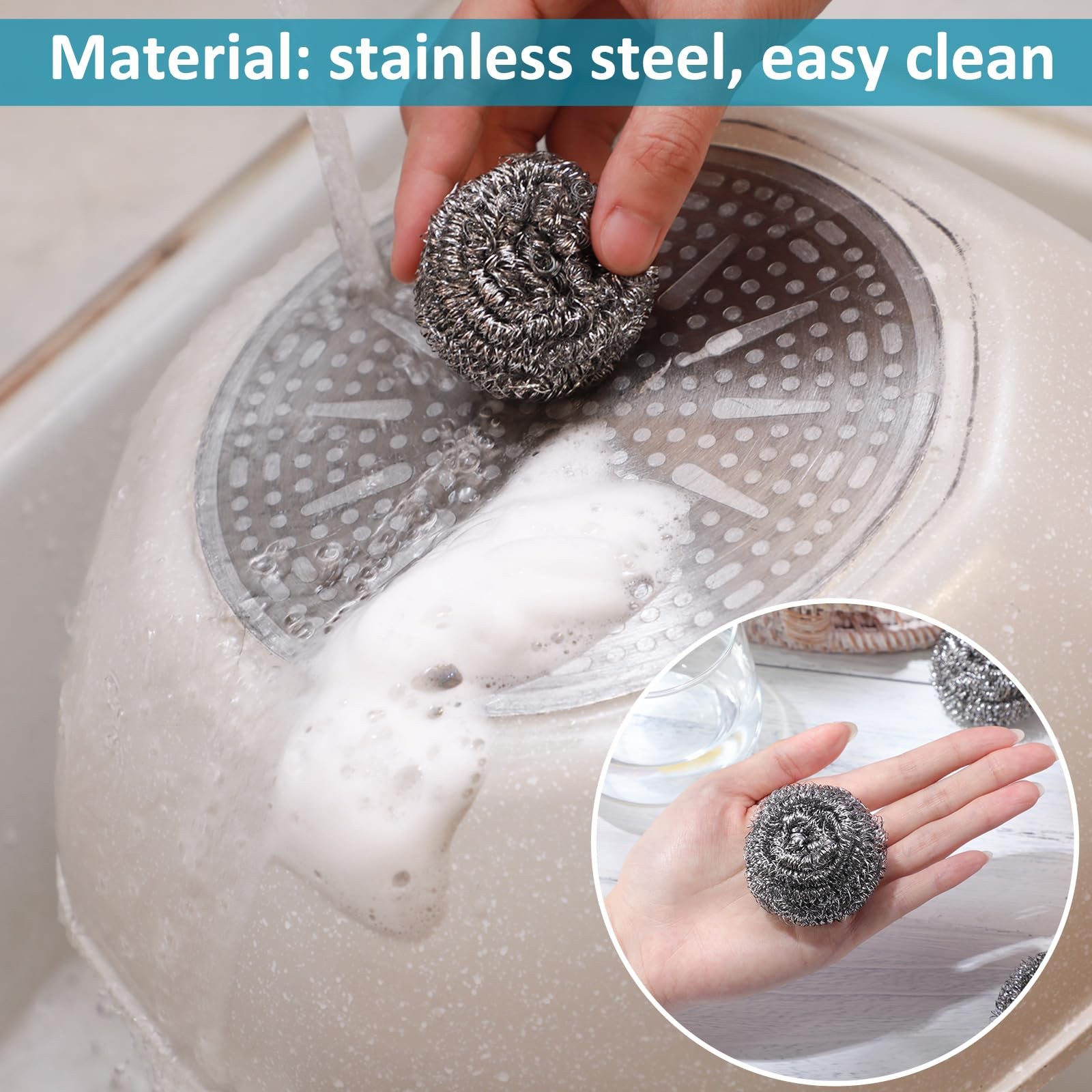 300 Pcs Stainless Steel Wool Scrubber Bulk Steel Wool Sponges Pack Metal Dish…