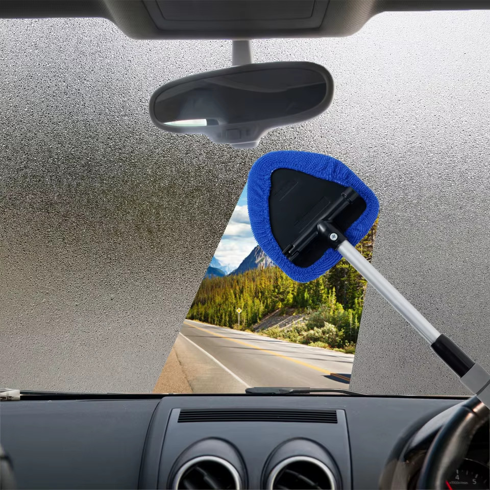 Windshield Cleaning Tool Kit Car Window Glass Wiper Cleaner Brush Pad Extendable