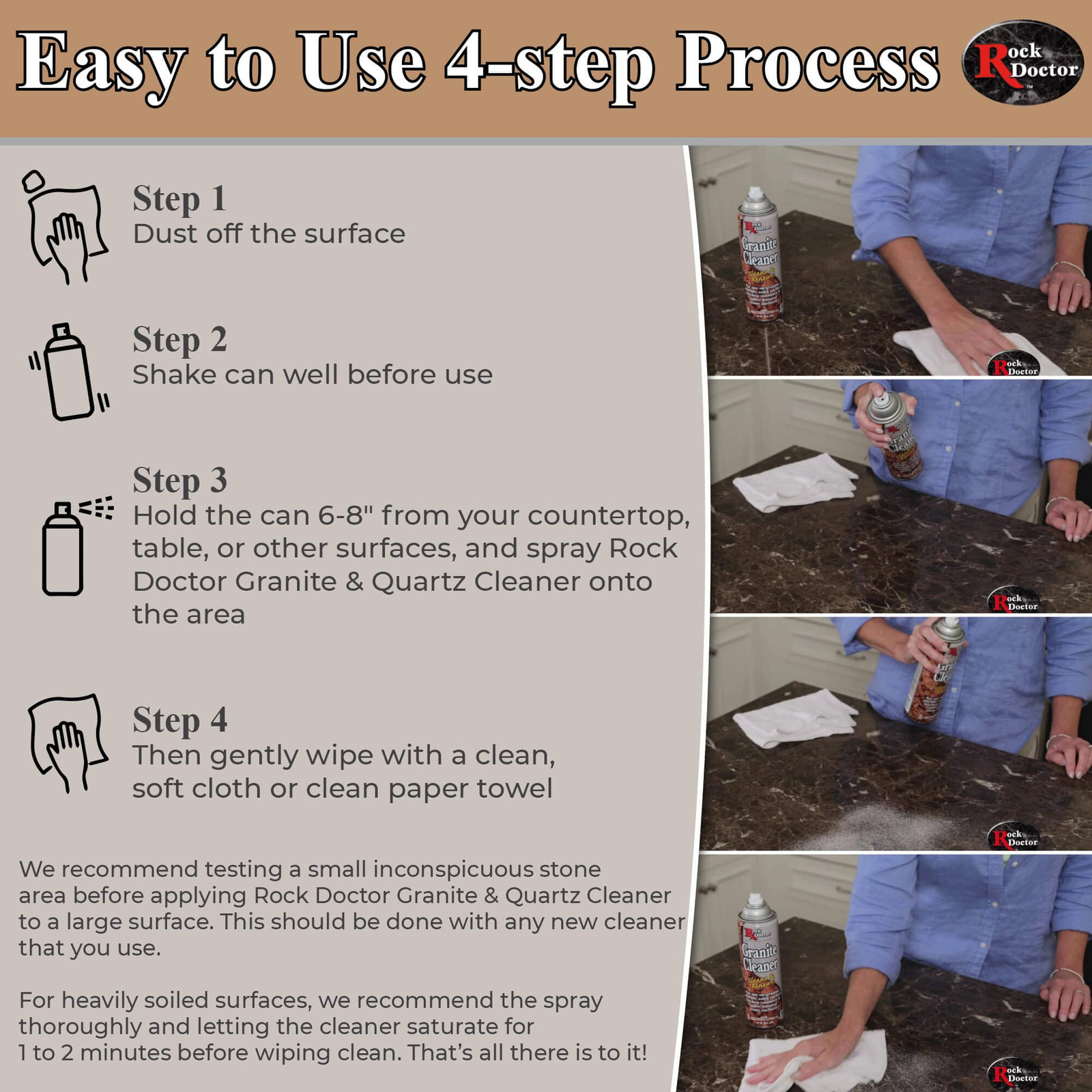 Granite Cleaner – Cleans& Renews Surfaces – (18 oz) Surface Cleaner Spray, Gr…