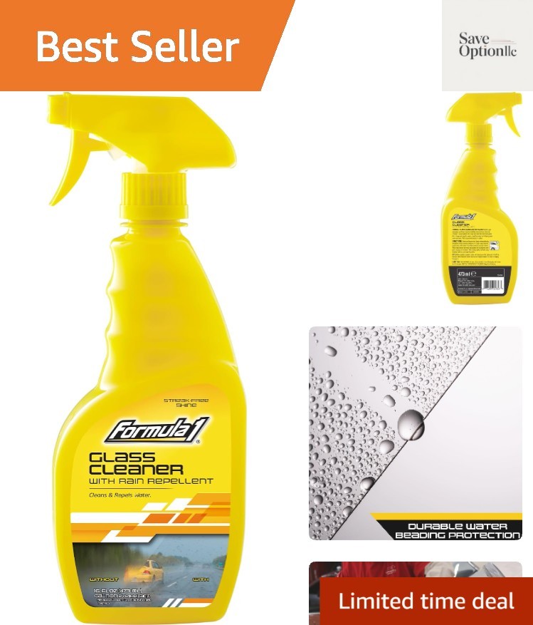 Glass Cleaner with Rain Repellent – Windshield Cleaning Spray for Streak-Free…