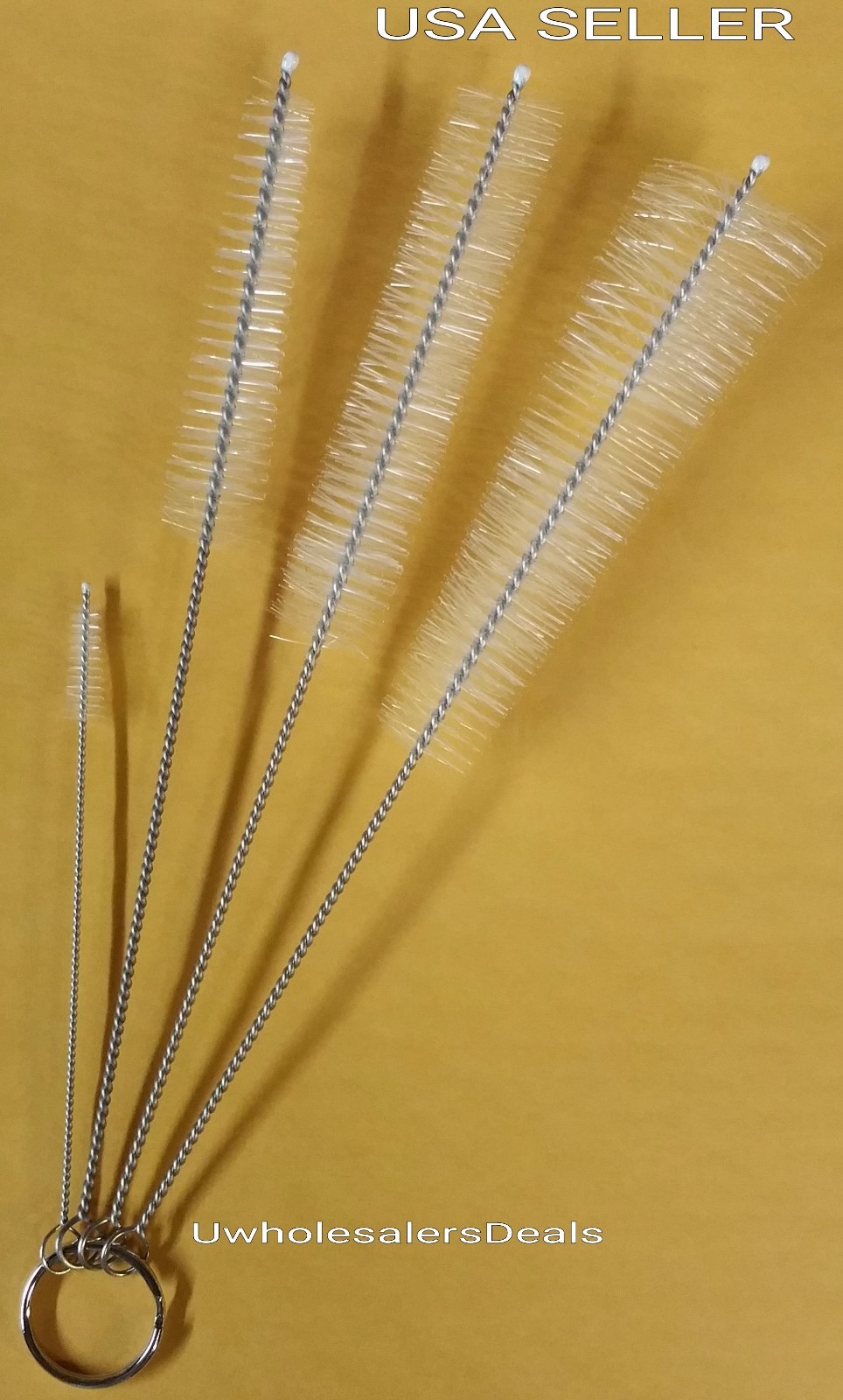 4 BRUSHES NYLON for Cleaning Bottle Nipple Kettle Spout Teapot Nozzle Pipe Tube
