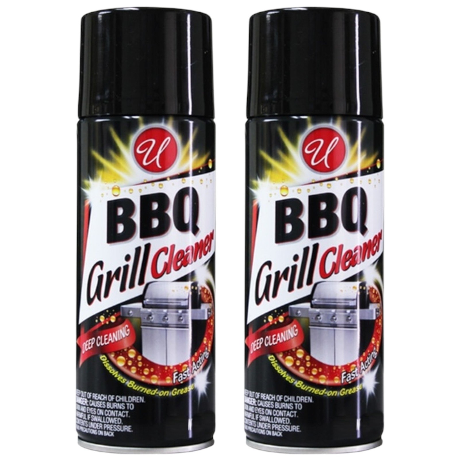 BBQ Barbeque Grill Cleaner – Deep Cleaning & Fast Acting, 14oz. (Pack of 2)