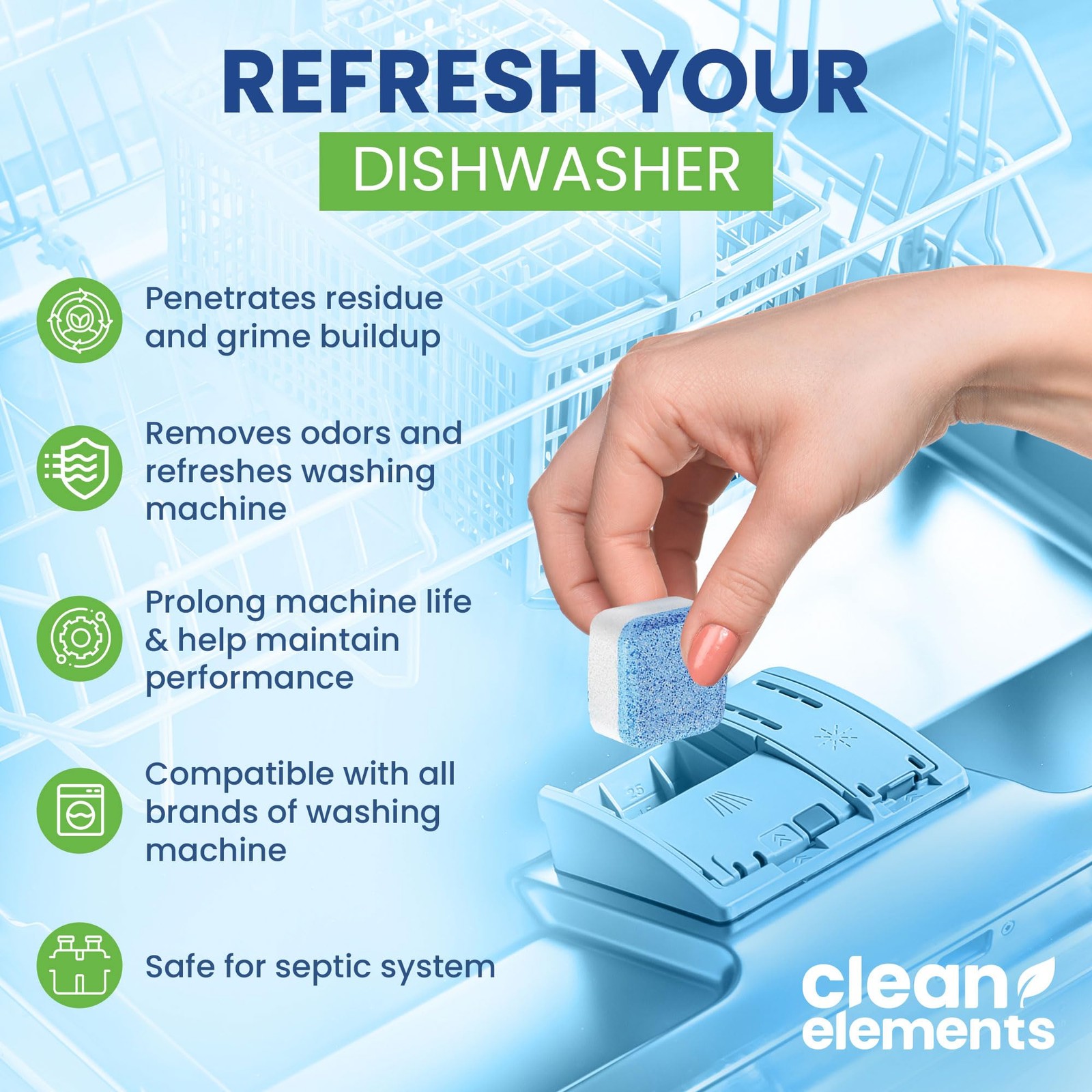 Dishwasher Cleaner Tablets & Deodorizer – 24 Pack (12 Month Supply) Deep Clea…
