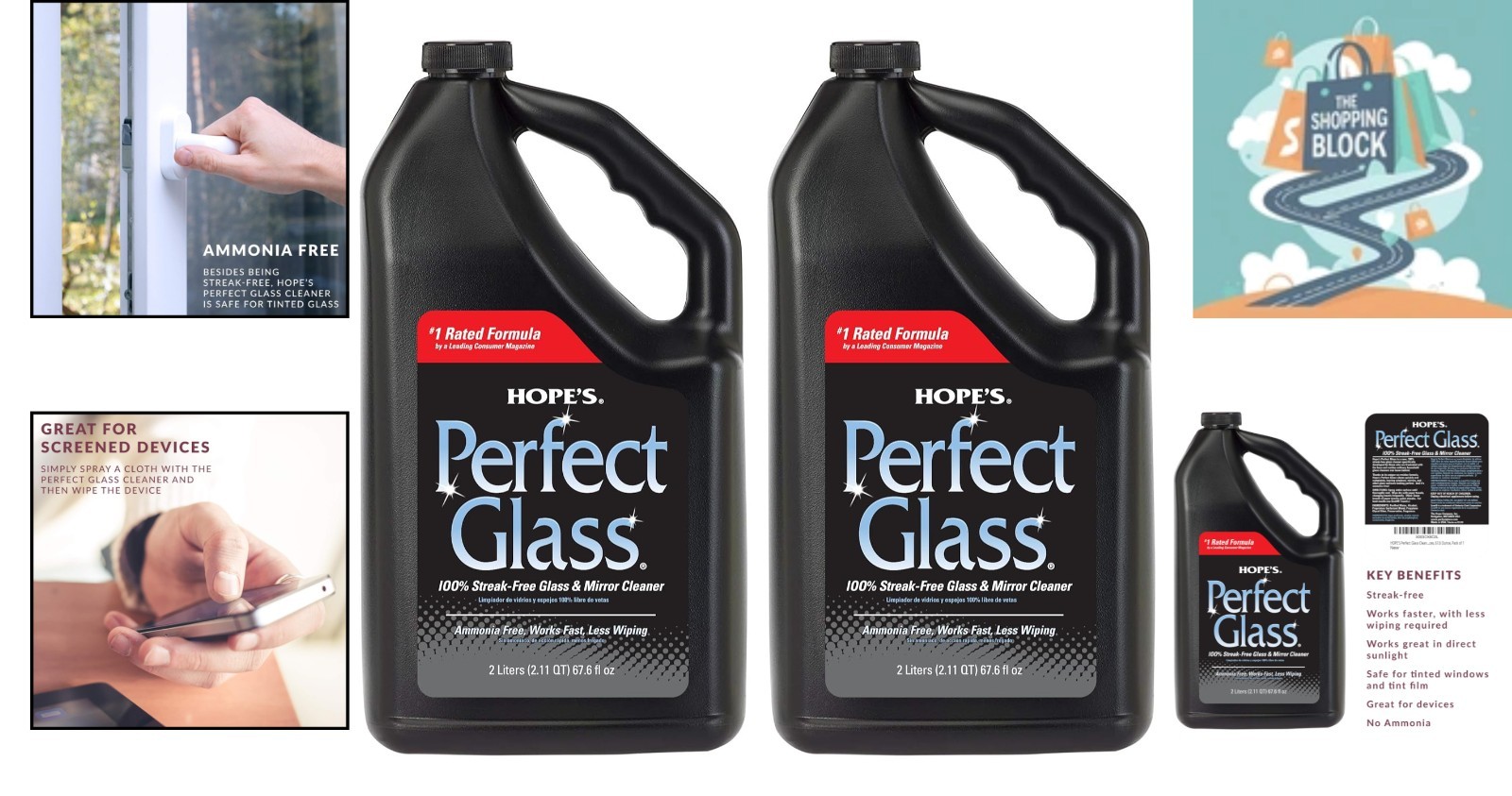 Perfect Glass Cleaner Spray Refill, Streak-Free, Ammonia-Free, Pack of 2, 67….