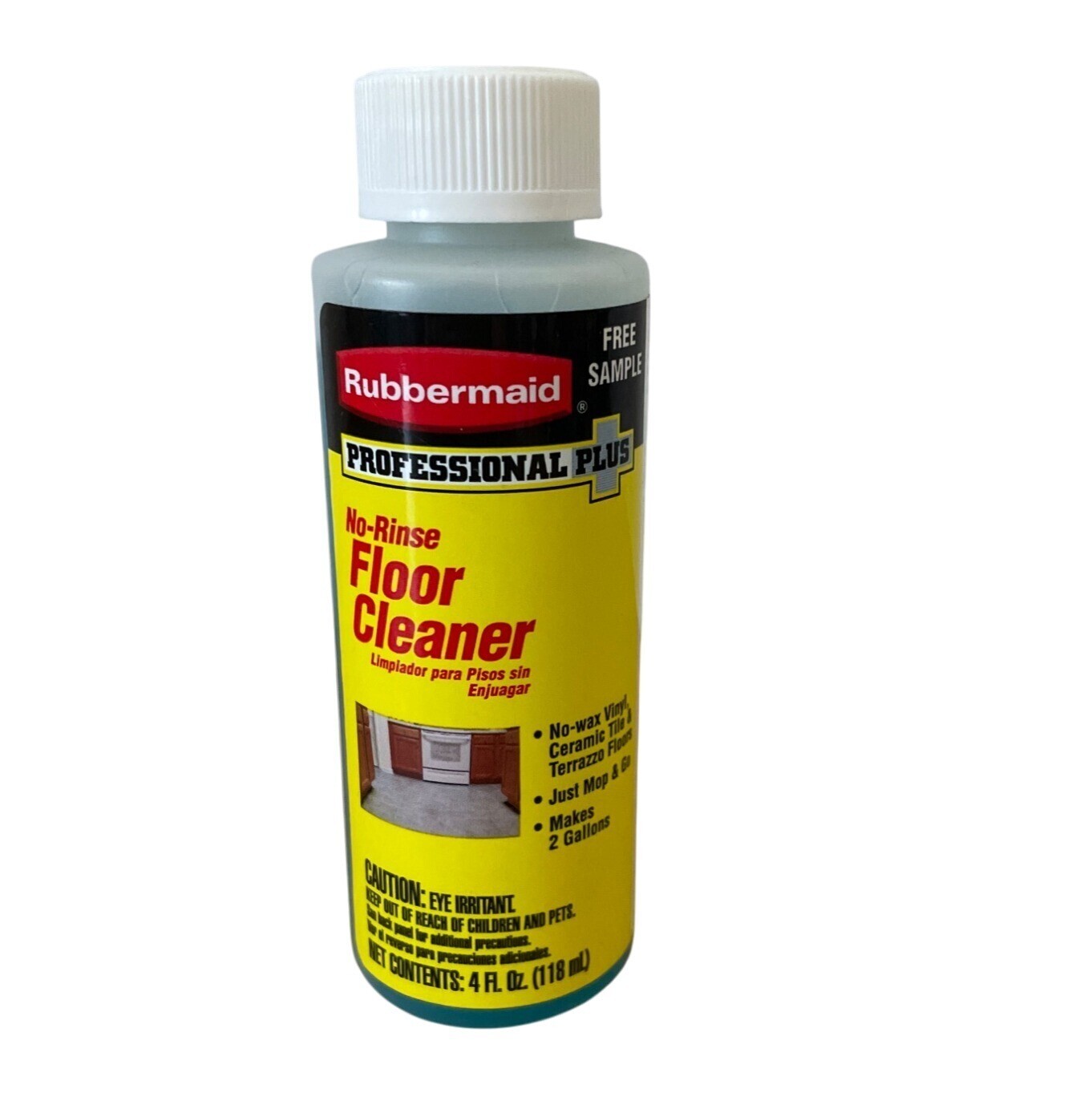 Rare Rubbermaid Professional Plus No-Rinse Floor Cleaner Tile Vinyl Sample 4 Oz