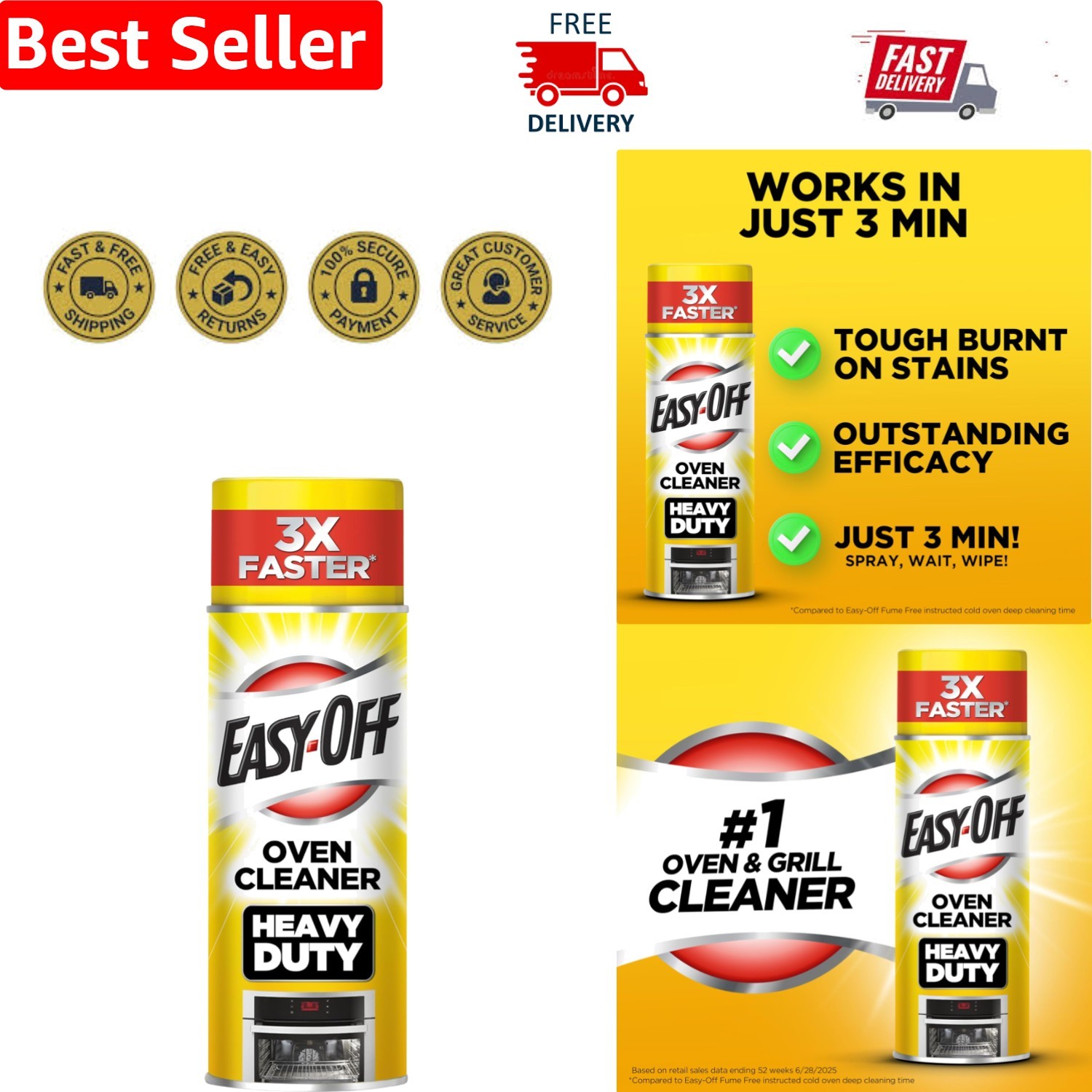 Heavy Duty Fresh Scent Oven Cleaner Spray, 14.5 oz – Destroys Tough Grease Fast